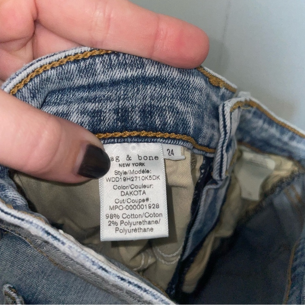 rag & bone Jake Super High Rise Ankle Cigarette Jeans in Dakota Wash Size 24 - Picture 9 of 10